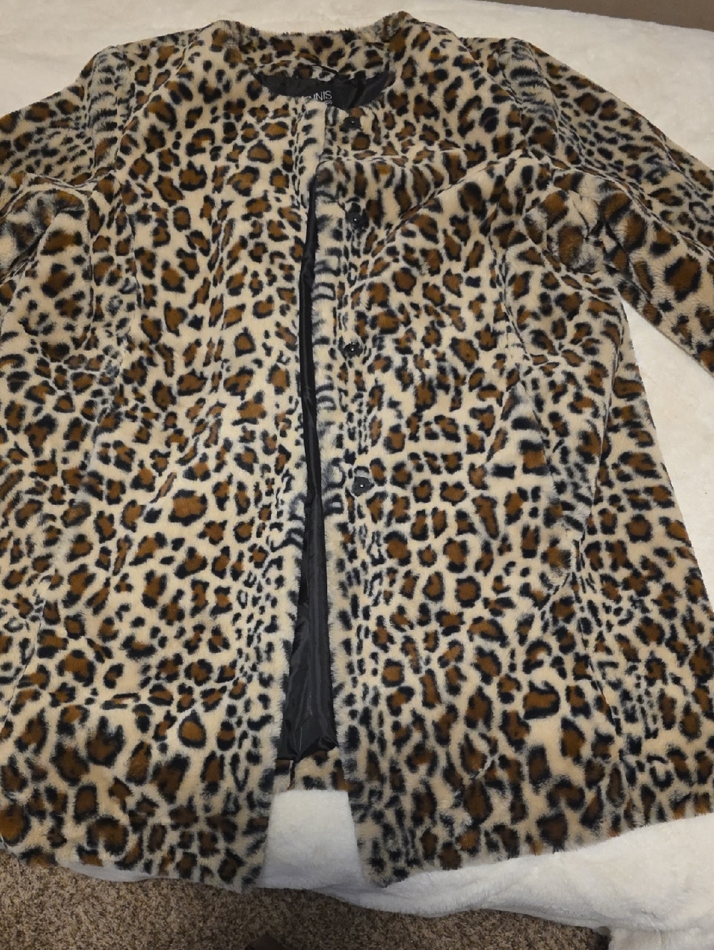 dennis basso Leopard-Print Teddy Jacket in Beige, Brown and Black
